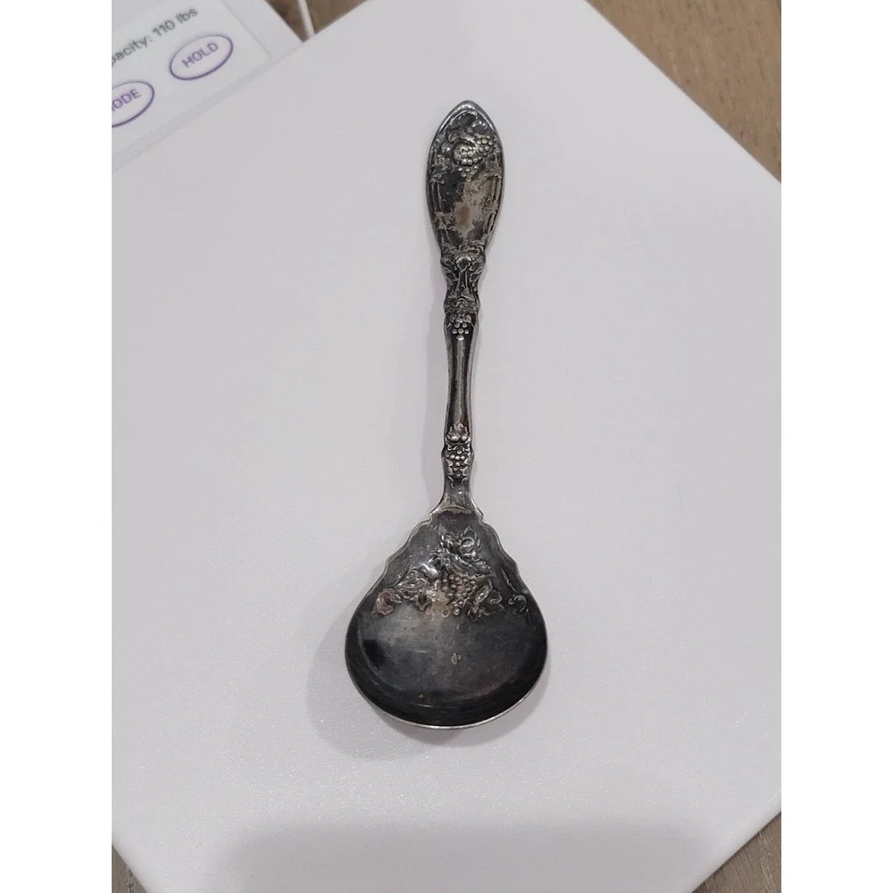 Le Vigne WM Rogers 1881 Flatware Grape Pattern 1908 Sugar Spoon Silver Plate.8oz